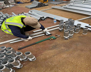 二次网热力管道施工现场